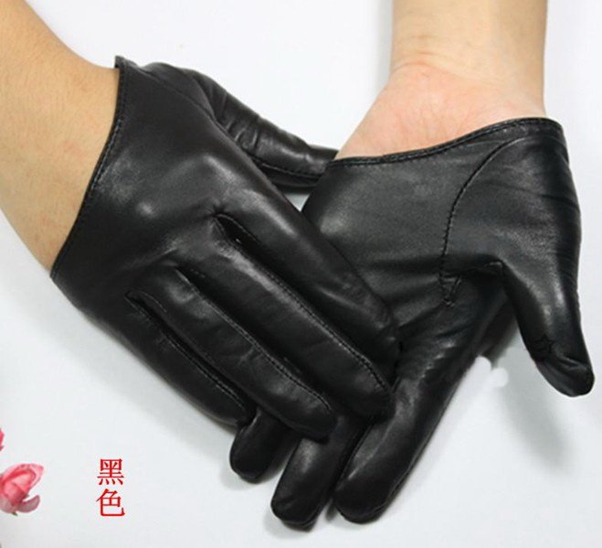 SEX AND THE CITY ultrashort black fashion sheepskin gloves!5-finger half leather glove!10pairs/lot
