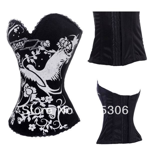 Sexy and Hot Artist Bustier Corset new Rock Art Design Corset with G-String free shipping