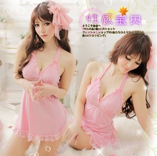 Sexy apron style racerback lacing short skirt t derlook sleepwear clothes