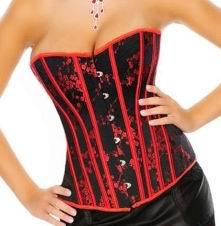 Sexy black floral Chinese style lace up boned corset busiter showgirl S-2XL