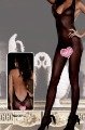 Sexy black lace decoration racerback silk open file one-piece stockings cutout open-crotch tights