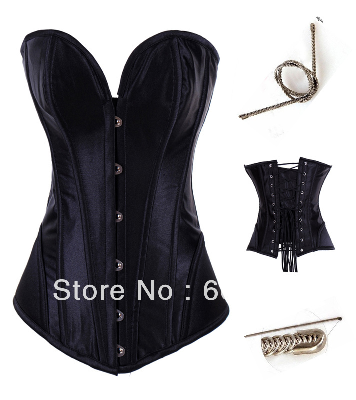 Sexy black satin heavily strong lacing factory supplier S-XL