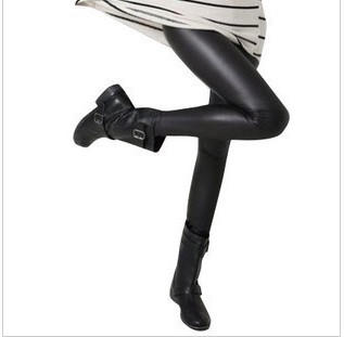 Sexy Black Wet Look Zipper Faux Leather Leggings Treggings Pants Shiny Tights Hot sale