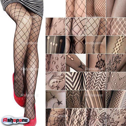 Sexy Black Women Fishnet Net Pattern Jacquard Pantyhose Tights