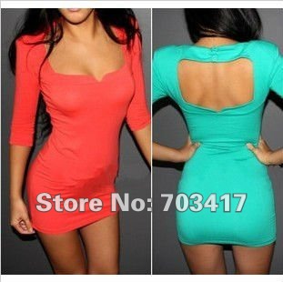 Sexy Close-fitting scoop-back woman dress restoring ancient ways