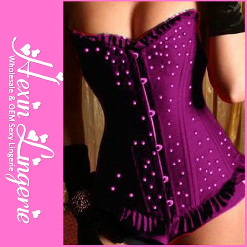 Sexy Corset-Sequin Royal Red/Preple Plus Size Corset For Lady Size S M L XL 2XL 3XL 4XL 5XL 6XL + Factory Dropship + Cheap Price