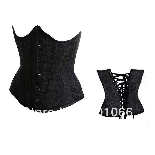 Sexy Corset Women Black Bustier Bone Corset + G-string Set Lingerie,Sexy Lingerie ,Sexy Bustier , S M L XL MZ002-2215