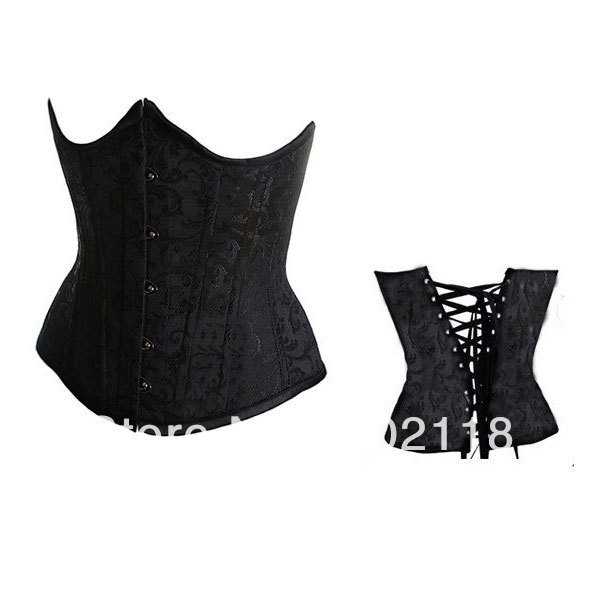 Sexy Corset Women Bone Black Bustier Corset+G string Sexy Lingerie S M L XL MZ002-2215