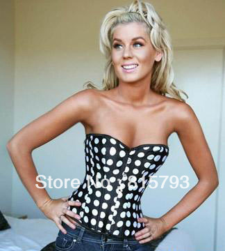 Sexy Corset Women Bone Black Lace Bustier Corset+G string Set Lingerie Free Shipping 8104