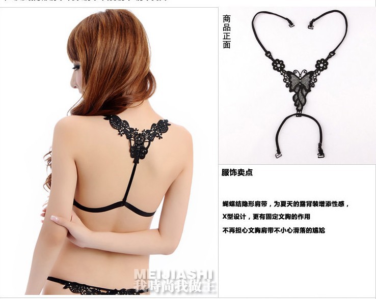 Sexy Cross Fashion Bra Straps Lace Butterfly Bra Shoulder Straps