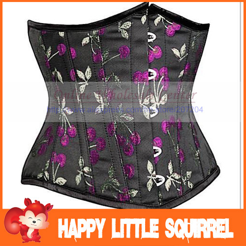 Sexy Fashion Ladies Womens Flower lace up overbust corsets bustier top sexy lingerie clothing wholesale