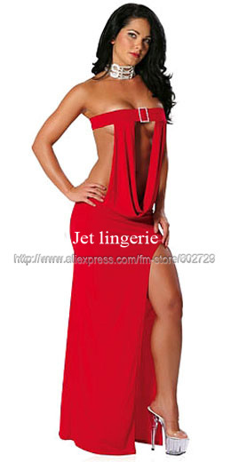 Sexy Fashion Red/Black Stretch Lycra Gown Long Dress Evening Dresses J8361