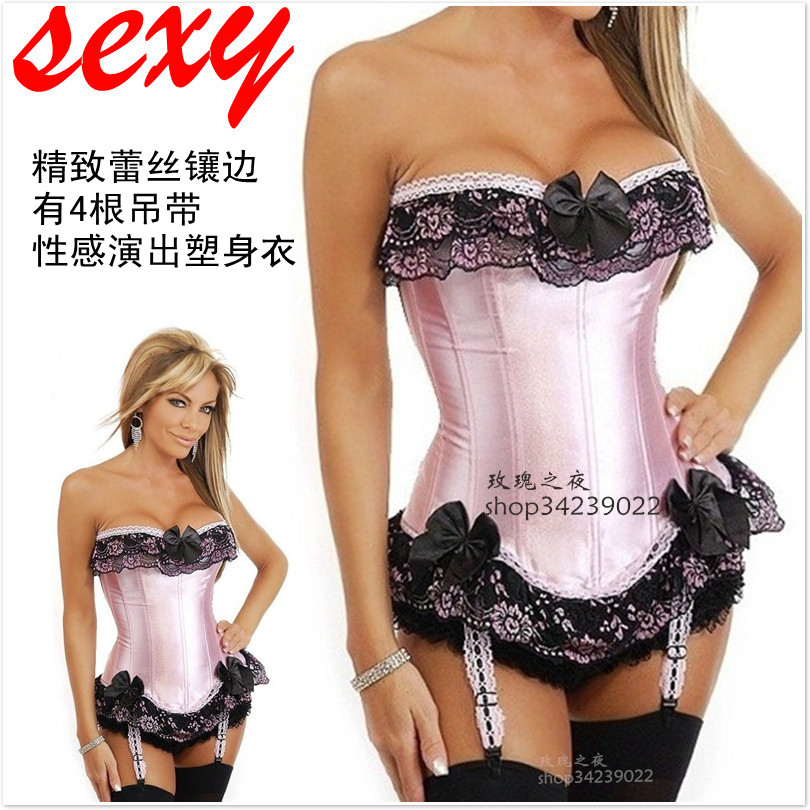 Sexy fashion shaper one-piece shapewear royal tiebelt beauty care body shaping vest costume