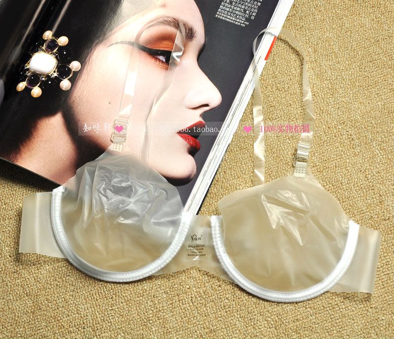 Sexy female breathable invisible underwear with wire transparent bra temptation