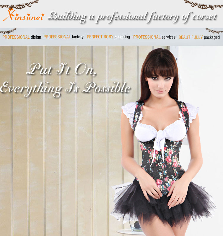 Sexy  flower corset  free shipping