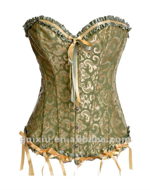 sexy Green Gothic Brocade Corset