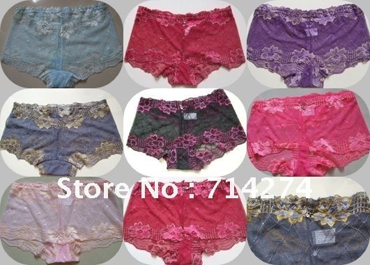 Sexy hollow out lace underwear  ten color low waist briefs