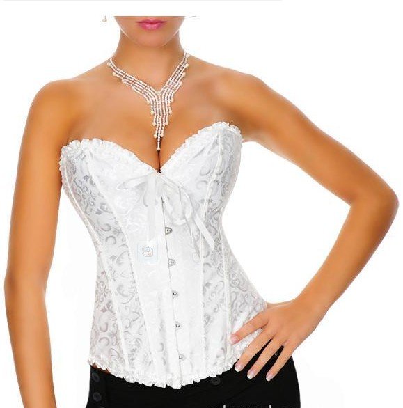 sexy hot sell Gothic Brocade Corset White