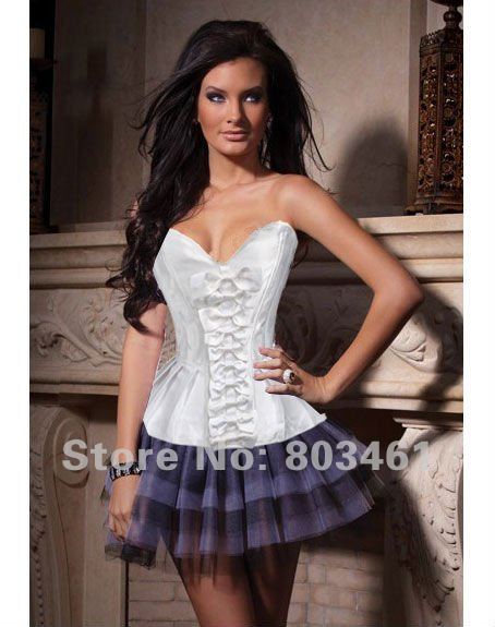 sexy hot sell high quality corset Top With Bow Details