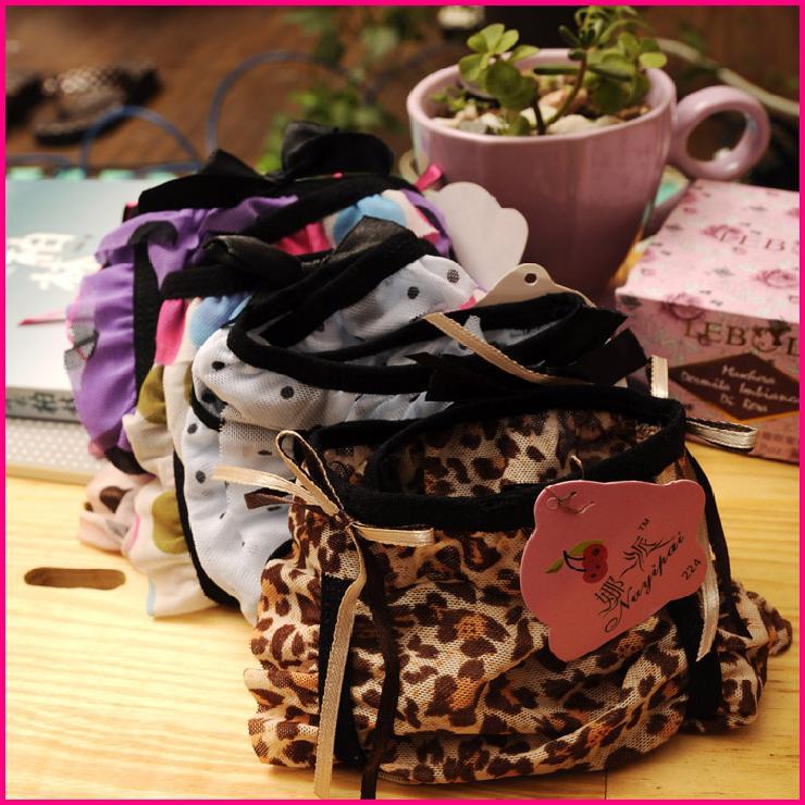 Sexy Lace Bow women's panties underwear ,panties,9 colors ladies' love briefs free shipping