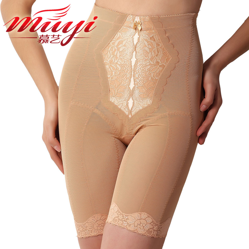 Sexy lace decoration drawing abdomen pants high waist butt-lifting plastic pants stovepipe pants fat burning body shaping pants