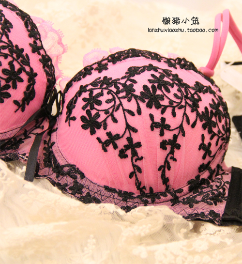 Sexy lace embroidery 3 breasted bra women's single-bra underwear set 3694