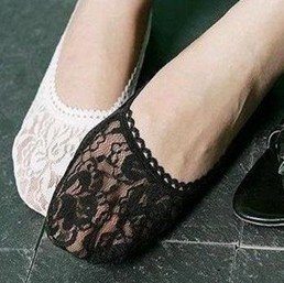 Sexy Lace Slipper Socks color is Black New