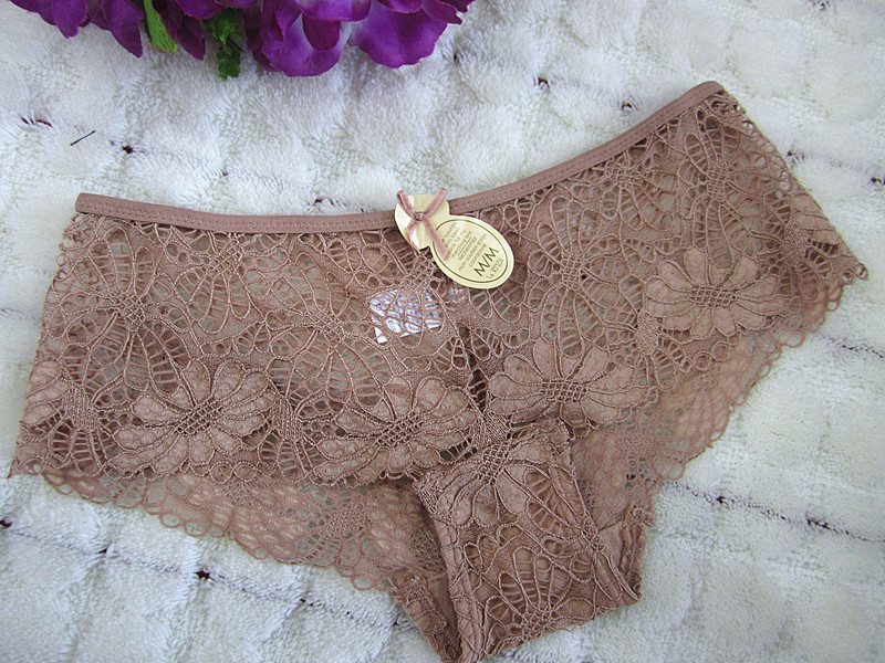 sexy  Lace  woman transparent black color woman panties underwear breifs