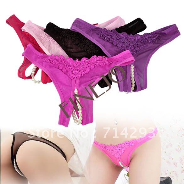 Sexy Ladies Open Crotch Thongs G-string V-string Panties Knickers Underwear 6 Color Free Shipping 7260