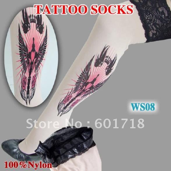 Sexy ladies tattoo stockings print stockings personal socks tattoo hoses tattoo sleeve nylon stockings mix styles free shipping