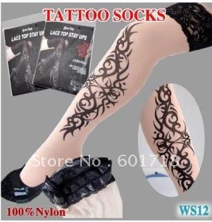 Sexy ladies tattoo stockings print stockings personal socks tattoo hoses tattoo sleeve nylon stockings mix styles free shipping