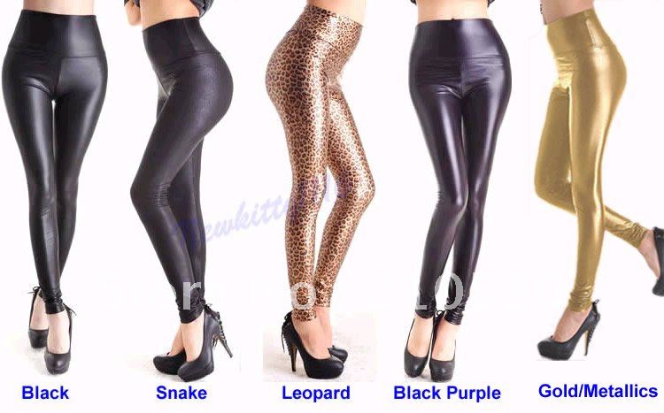 Sexy Lady High Waist pants, Stretchy Faux Leather Look Tight Leggings Pants different size and color to you choice