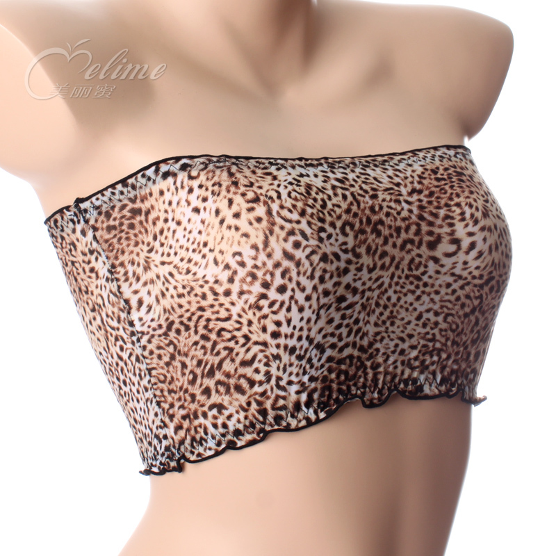 Sexy leopard print modal viscose basic tube top around the chest tube top underwear bratop