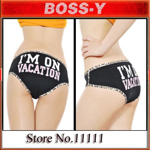 Sexy leopard underwear women ,funny panties ,Cotton, free shipping 30 pcs  / lot
