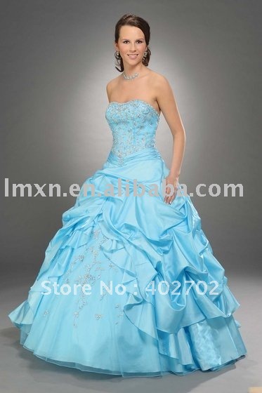 Sexy light blue off the shoulder embroidery quinceanera dress