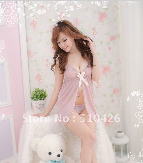 Sexy lingerie high-grade bare color perspective soft gauze underwear, pajamas free shipping