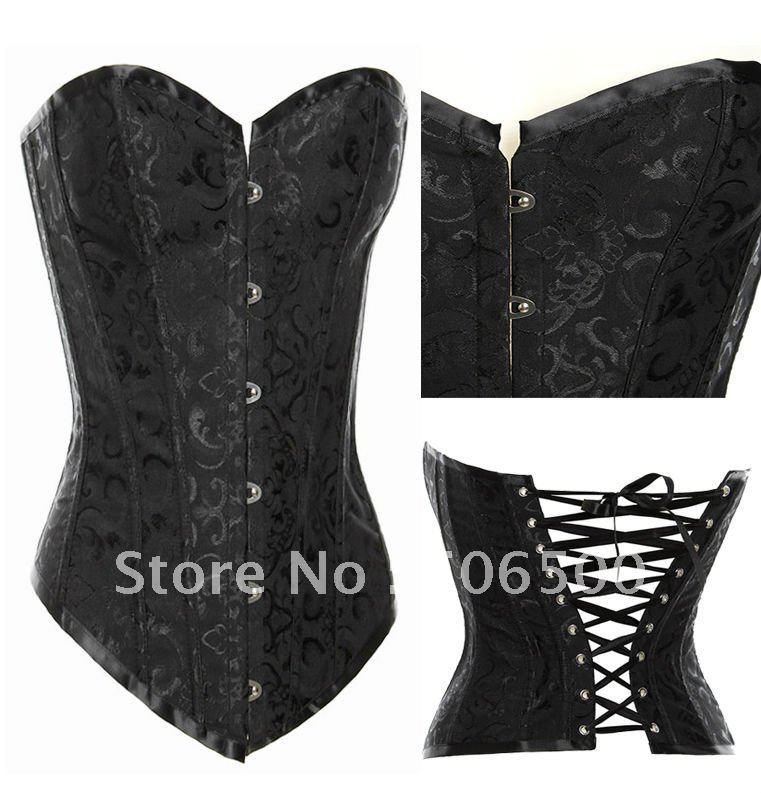 Sexy lingerie sexy underwear sexy corset  Free shipping!! Sexy Black Floral Tapestry brocade corset Lingerie Wholesale