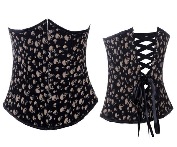 Sexy lingerie sexy underwear sexy corset  Free shipping!! Skull Printed UnderBust Corset Sexy Lingerie wholesale retail