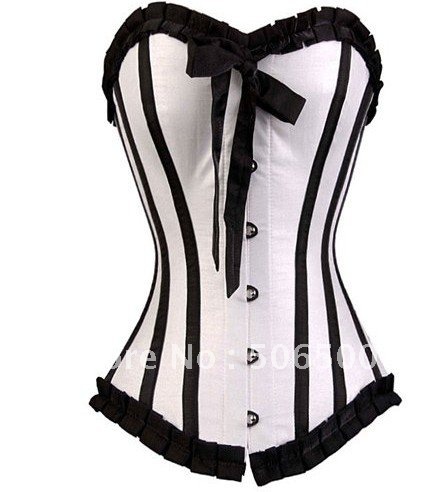 sexy lingerie  sexy underwear  White Corset With Black Trim Sexy Lingerie wholesale retail
