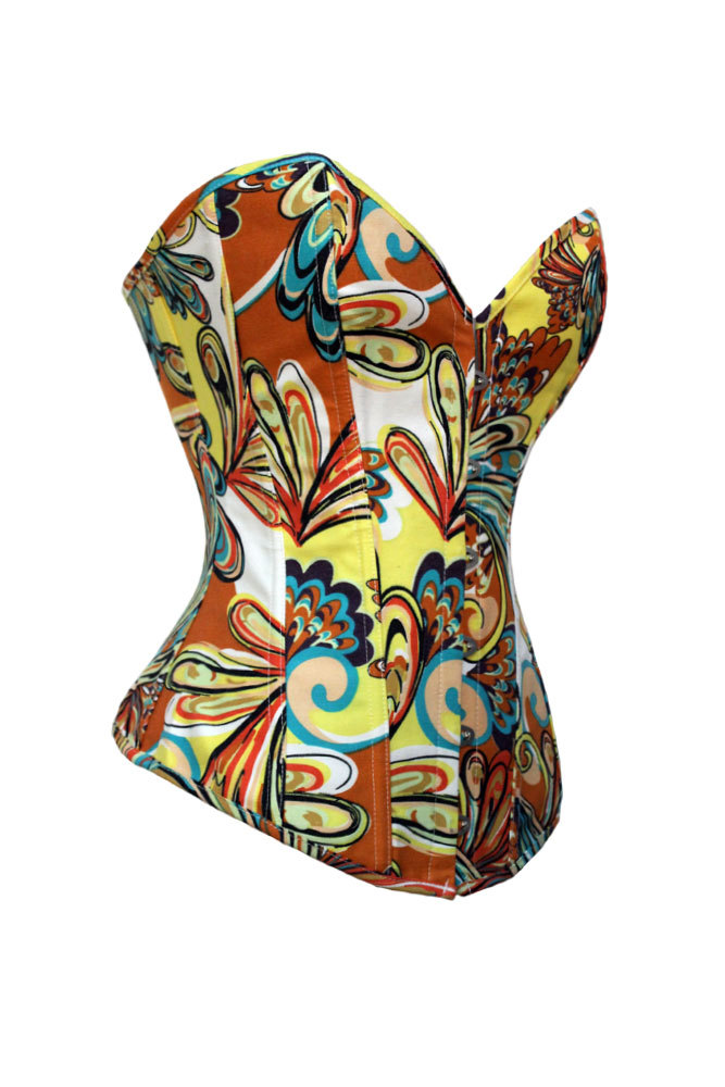 Sexy lingerieMulticolored Denim Corset Yellow