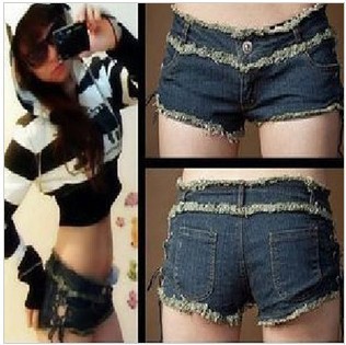 Sexy low-waist skinny women's shorts jeans woman & worn-out shorts women for summer / ballroom / clubwear, free shipping