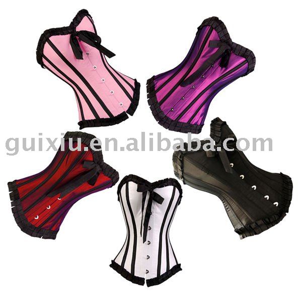 sexy Many color Corset With Black Trim