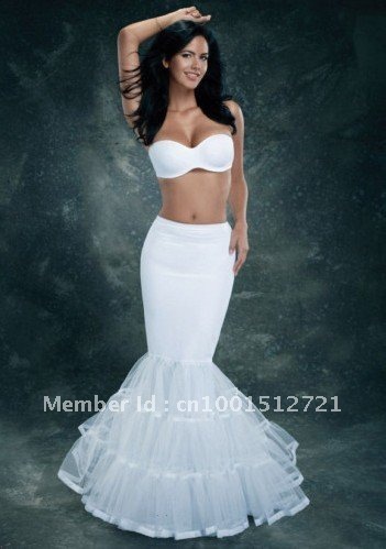 Sexy mermaid wedding dress accessories Fishtail crinoline petticoat slip white