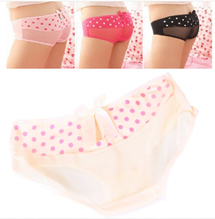Sexy MM Polka Dot mesh Cute Cotton Briefs Underwear 3511
