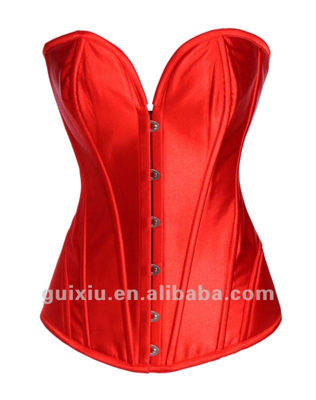 sexy new style cheap Metal Boned Corset, Red, White and purple 3 colors available