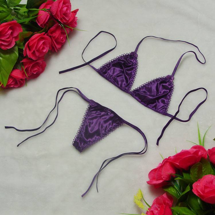 Sexy purple lacing skimpily single-bra t g-3101 women's underwear