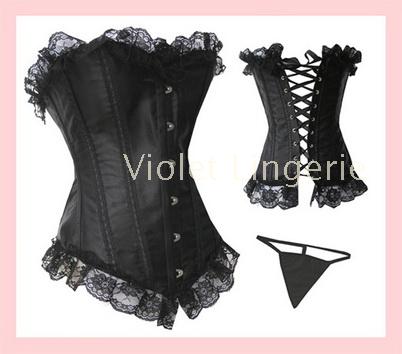 Sexy royal shapewear ribbon steel buttons 036 black-and-white claretred sistance 5