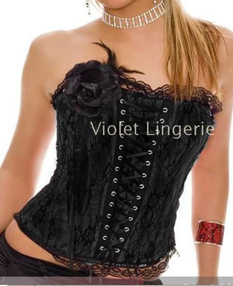 Sexy royal shapewear , ribbon zipper corsage 2753 black hongbai 3