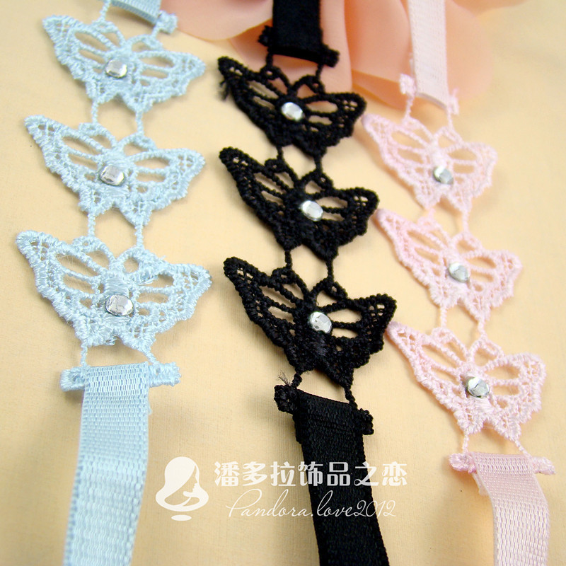 Sexy shoulder strap summer classic butterfly cutout lace shoulder strap 9095