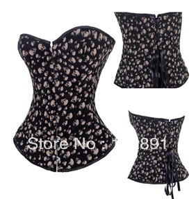 Sexy skull print lace up boned corset BURLESQUE Clubwear S-2XL  M0148